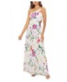 Women's Floral-Print One-Shoulder Gown White Multi $114.39 Dresses