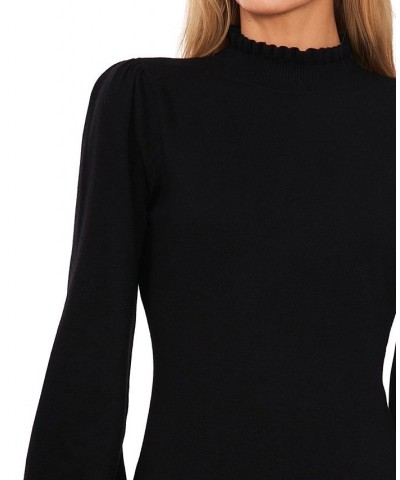 Women's Mock Neck Sweater Dress Black $43.96 Dresses