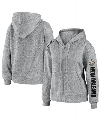 Women's Heathered Gray New Orleans Saints Full-Zip Hoodie Heathered Gray $33.58 Sweatshirts