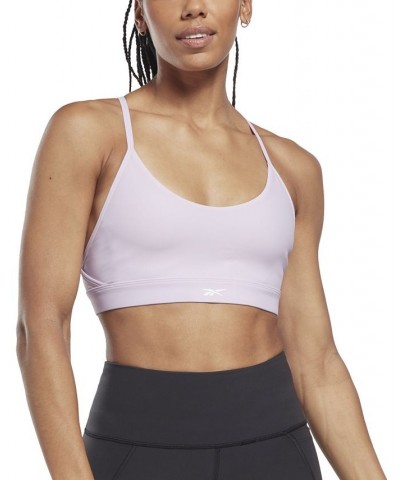 Women's Lux Strappy Medium-Impact Sports Bra Purple $24.50 Bras