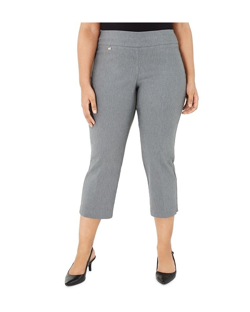 Plus Size Tummy-Control Capri Pants Light Grey Heather $17.50 Pants