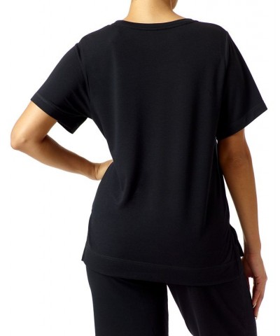 Women's Plus-Size Short Sleeve Lounge Tee Black $19.20 Sleepwear