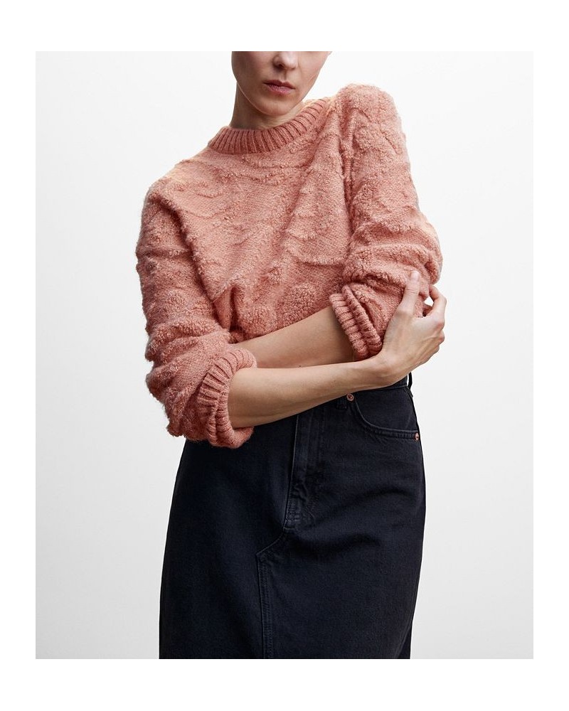 Women's Jacquard Knitted Sweater Pink $41.40 Sweaters