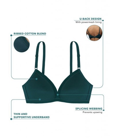 Women's Tiffany Non Padded Bralette Green $11.04 Bras