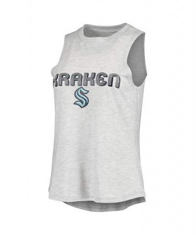 Women's Heathered Gray Black Seattle Kraken Profound Tank Top and Leggings Sleep Set Heathered Gray, Black $25.80 Pajama