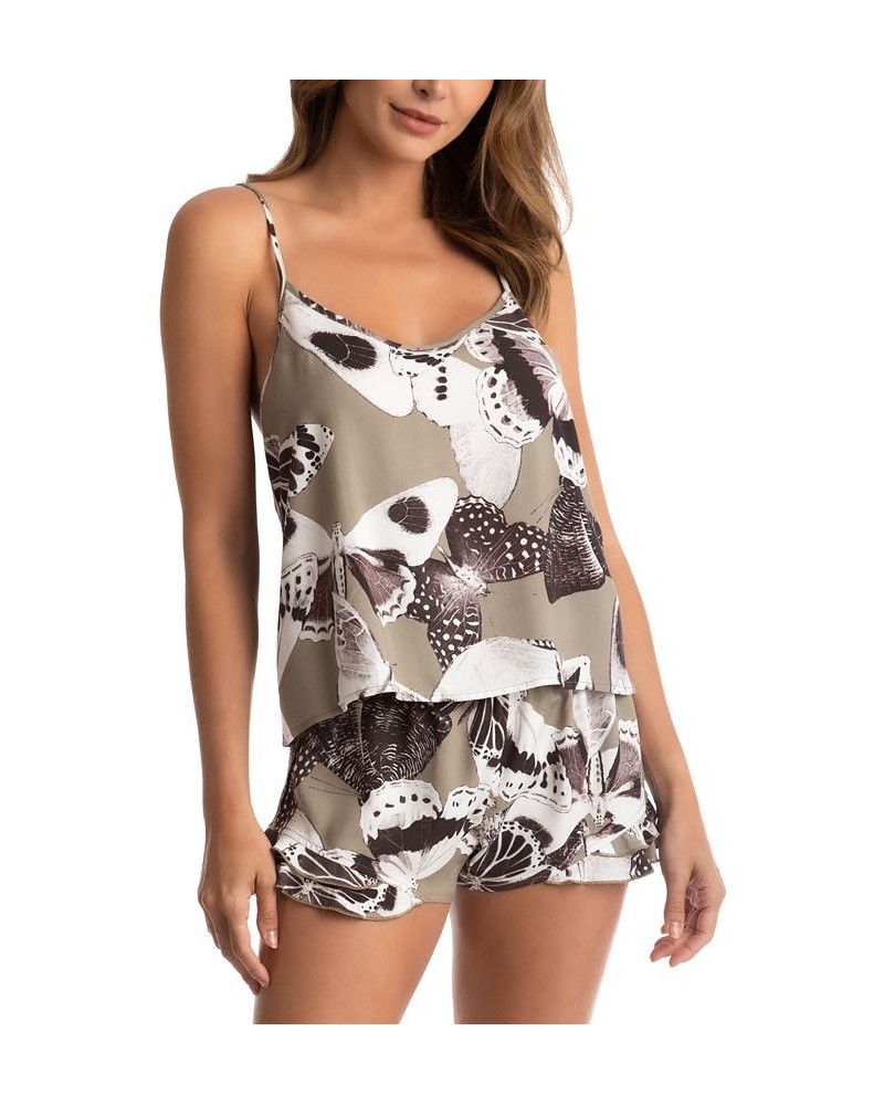 Women's Rochelle Printed Cami & Tap Set Olive $17.50 Sleepwear