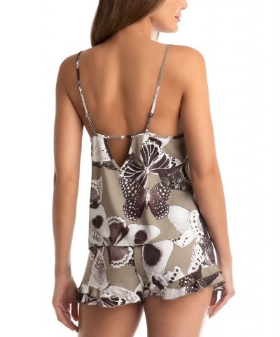 Women's Rochelle Printed Cami & Tap Set Olive $17.50 Sleepwear