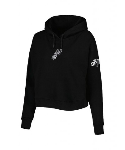 Women's Black San Antonio Spurs Classic Fleece Cropped Pullover Hoodie Black $45.04 Sweatshirts