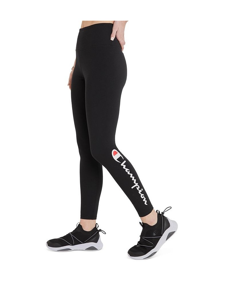 Women's 7/8 Logo Authentic Leggings Black $18.49 Pants