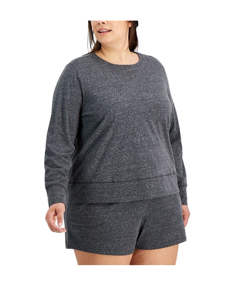 Plus Size Retro Recycled Long-Sleeve Top Charcoal Heather $12.44 Tops