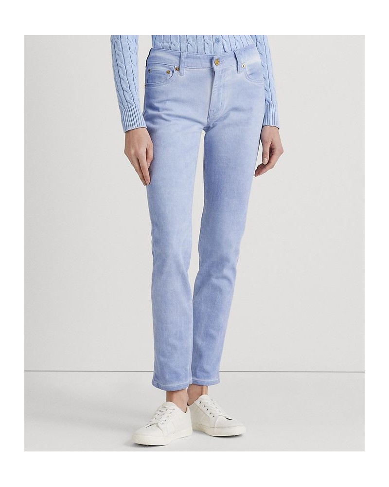 Petite Mid-Rise Straight Ankle Jeans Blue $65.10 Jeans