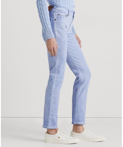 Petite Mid-Rise Straight Ankle Jeans Blue $65.10 Jeans