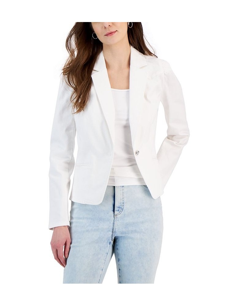 Women's Puff-Sleeve Blazer White $28.59 Jackets