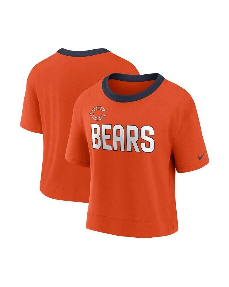 Women's Orange Chicago Bears High Hip Fashion Cropped Top Orange $20.70 Tops