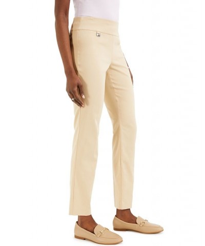 Petite Tummy-Control Pull-On Skinny Pants Petite & Petite Short Cream Beige $19.59 Pants