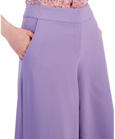 Women's Mid-Rise Wide-Leg Pants Purple $28.32 Pants