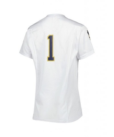 Women's 1 White Notre Dame Fighting Irish Replica Football Jersey White $54.05 Jersey