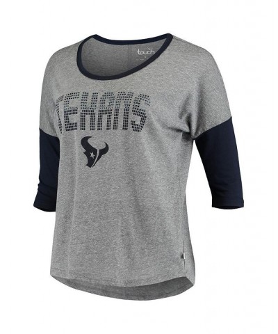 Women's Heathered Gray and Navy Houston Texans Extra Point Half-Sleeve T-shirt Heathered Gray, Navy $22.08 Tops