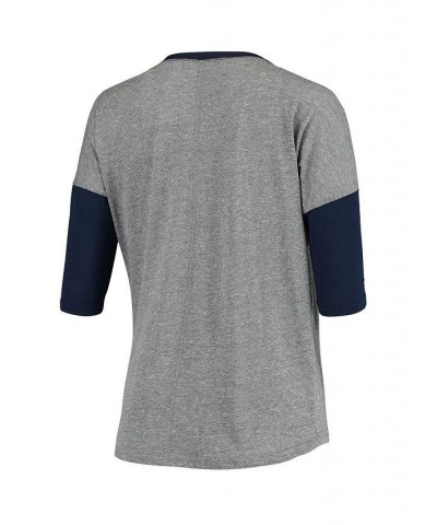 Women's Heathered Gray and Navy Houston Texans Extra Point Half-Sleeve T-shirt Heathered Gray, Navy $22.08 Tops