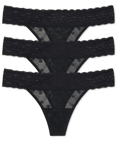 Women's 3-Pack. Dare Mesh Thong Underwear Black $34.80 Panty