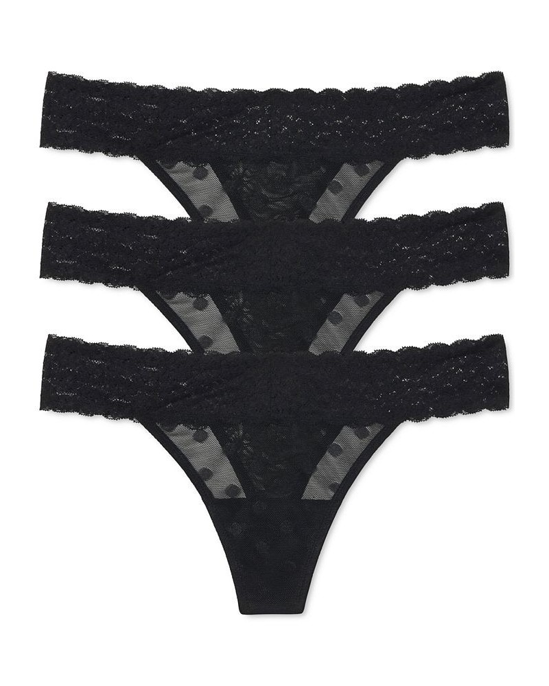 Women's 3-Pack. Dare Mesh Thong Underwear Black $34.80 Panty