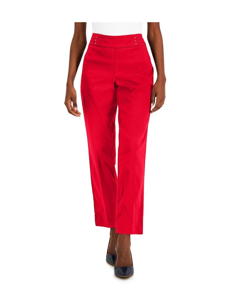 Studded Pull-On Pants Petite & Petite Short Red $14.78 Pants