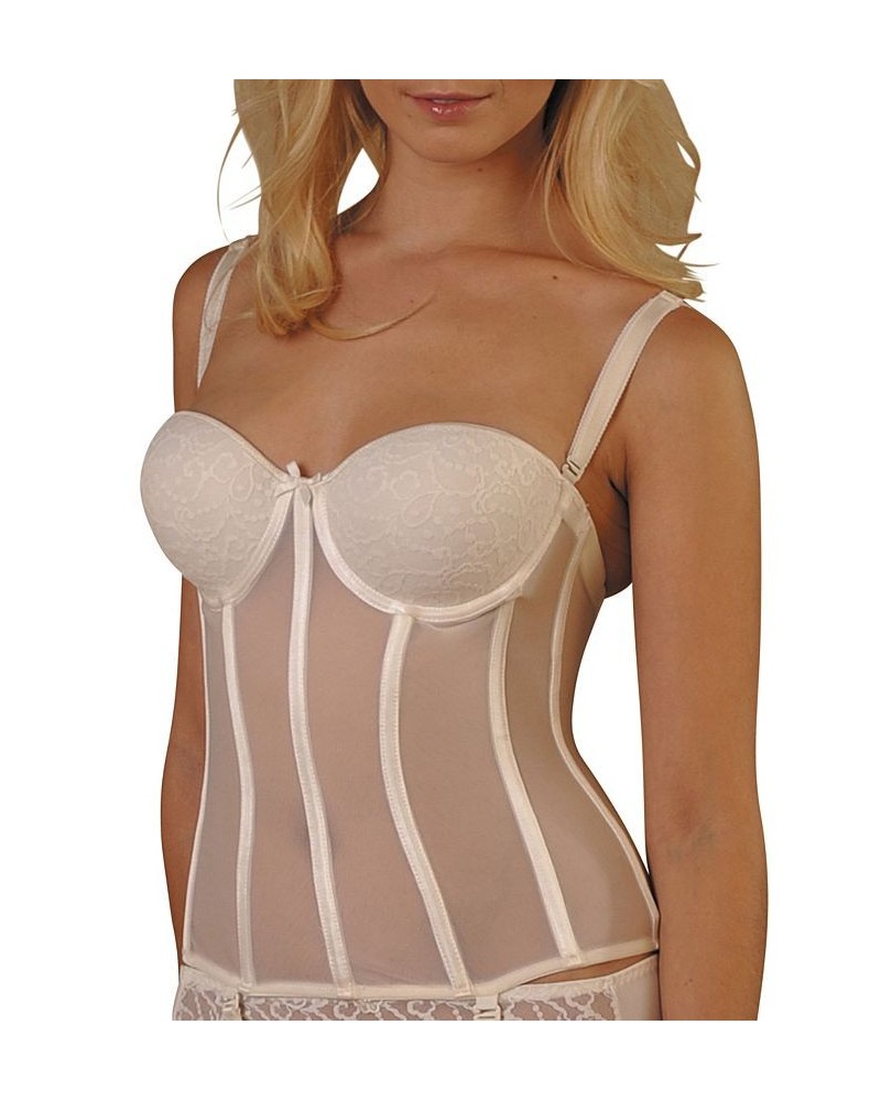 Women's Sheer Lace Cups Torsolette Lingerie Ivory/Cream $31.00 Lingerie