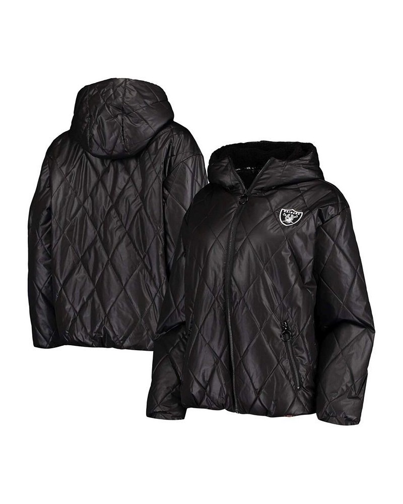 Women's Black Las Vegas Raiders Charlotte Full-Zip Hoodie Puffer Jacket Black $67.50 Jackets