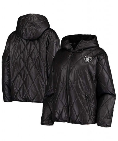 Women's Black Las Vegas Raiders Charlotte Full-Zip Hoodie Puffer Jacket Black $67.50 Jackets