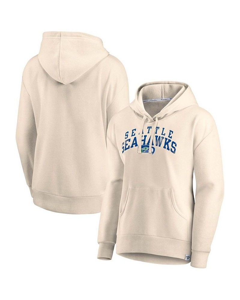 Women's Cream Seattle Seahawks Spring Jump Signature Fleece Pullover Hoodie Cream $33.81 Sweatshirts