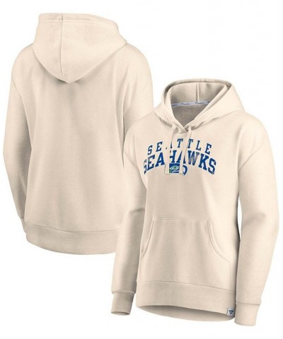 Women's Cream Seattle Seahawks Spring Jump Signature Fleece Pullover Hoodie Cream $33.81 Sweatshirts