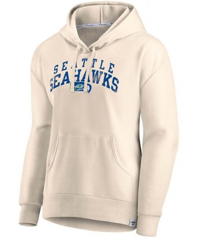 Women's Cream Seattle Seahawks Spring Jump Signature Fleece Pullover Hoodie Cream $33.81 Sweatshirts