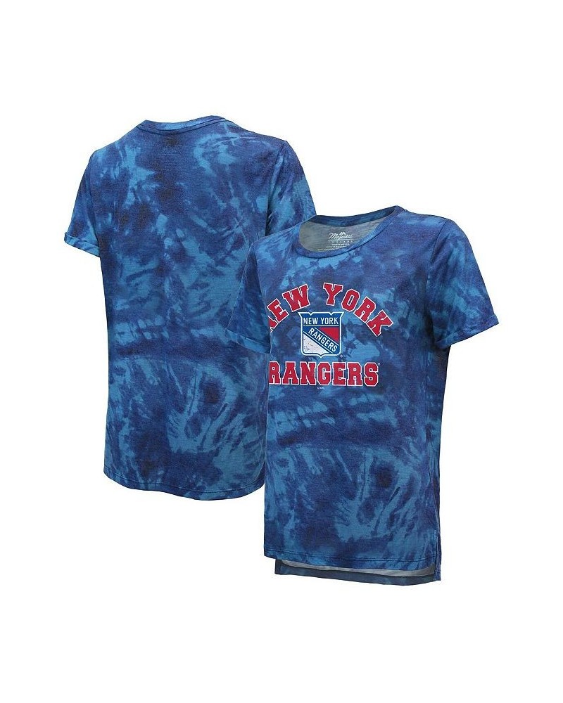 Women's Threads Blue New York Rangers Boyfriend Tie-Dye Tri-Blend T-shirt Blue $30.79 Tops