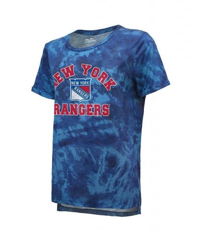 Women's Threads Blue New York Rangers Boyfriend Tie-Dye Tri-Blend T-shirt Blue $30.79 Tops