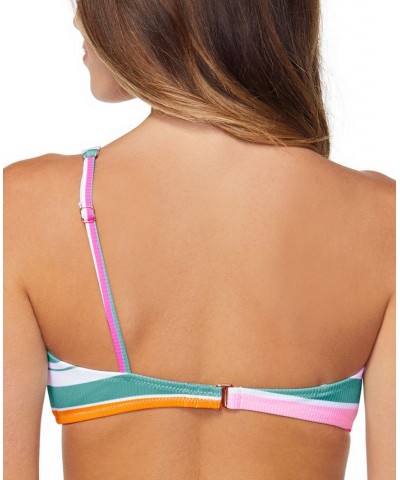 Juniors' Shine On One-Shoulder Bikini Top On The Road Multi $23.78 Swimsuits