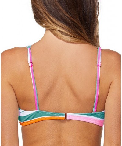 Juniors' Shine On One-Shoulder Bikini Top On The Road Multi $23.78 Swimsuits