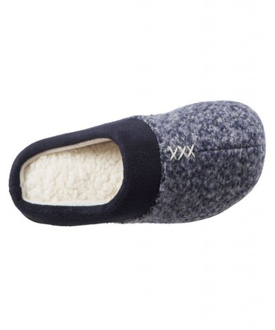 Women's Heathered Knit Jessie Hoodback Slippers Blue $13.20 Shoes