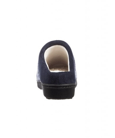 Women's Heathered Knit Jessie Hoodback Slippers Blue $13.20 Shoes