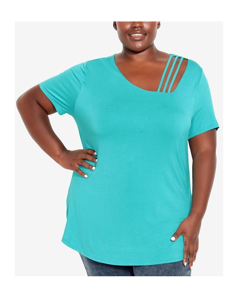 Plus Size V Cut Out Top Green $24.99 Tops