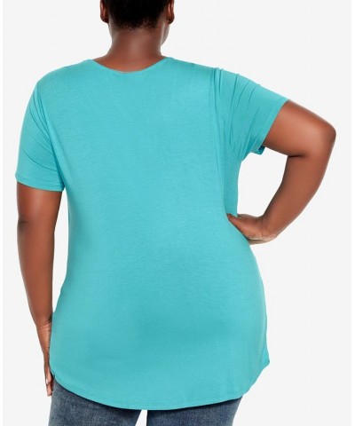 Plus Size V Cut Out Top Green $24.99 Tops