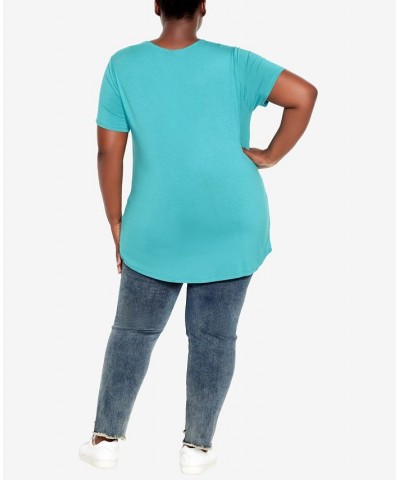 Plus Size V Cut Out Top Green $24.99 Tops