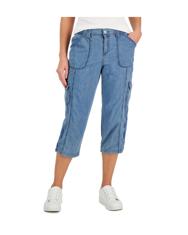 Women's Cargo Capri Pants Chambray $14.96 Pants