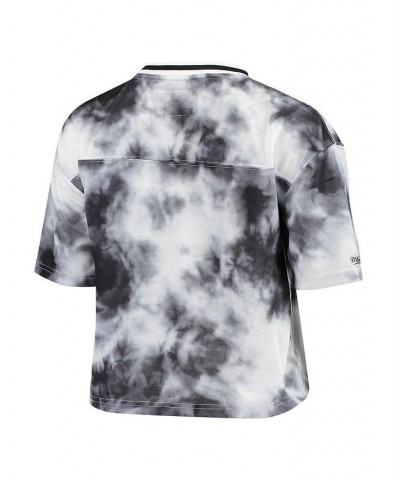 Women's Black and White Los Angeles Lakers Hardwood Classics Tie-Dye Cropped T-shirt Black, White $32.00 Tops