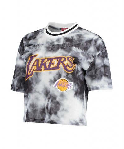 Women's Black and White Los Angeles Lakers Hardwood Classics Tie-Dye Cropped T-shirt Black, White $32.00 Tops