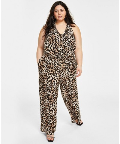 Plus Size Cheetah-Print Jumpsuit Ombre Cheetah $41.61 Pants