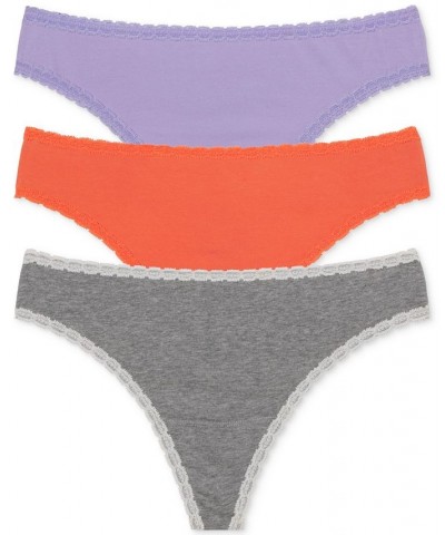 Women's 3-Pk. Adorned Thong Underwear 371211MP Purple $25.52 Panty