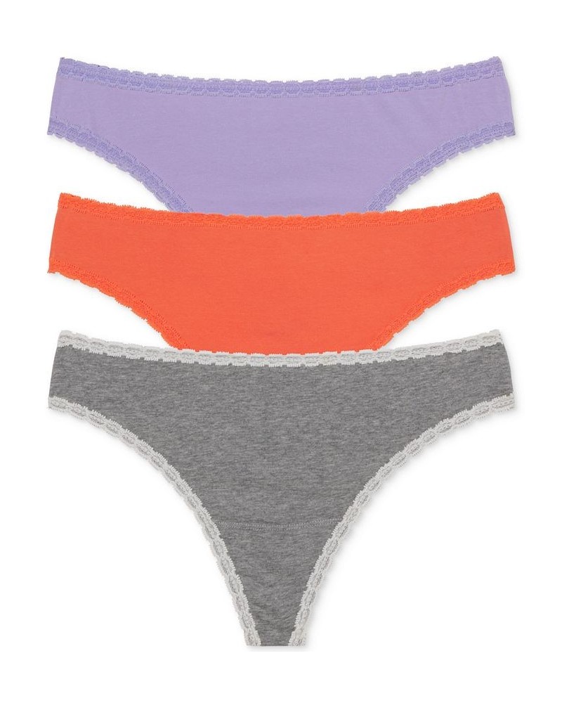 Women's 3-Pk. Adorned Thong Underwear 371211MP Purple $25.52 Panty