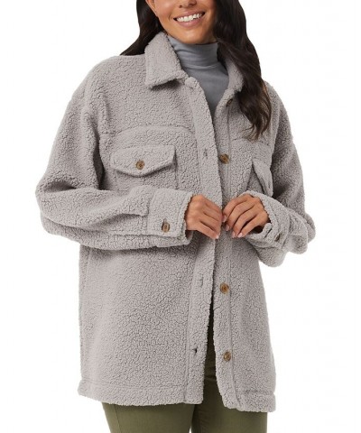 Women's Sherpa Shirt Jacket Rock $15.55 Jackets