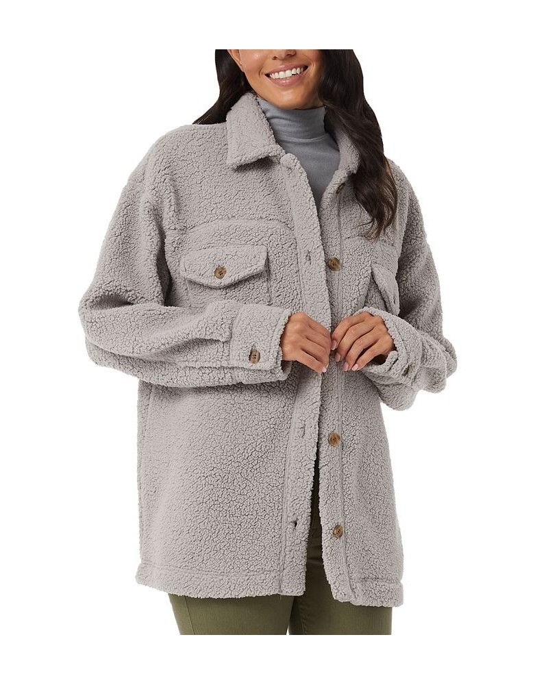 Women's Sherpa Shirt Jacket Rock $15.55 Jackets