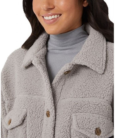 Women's Sherpa Shirt Jacket Rock $15.55 Jackets